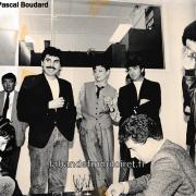 1 avril 1985, aniversaire avec Pascal Foucault (micro) et des stars