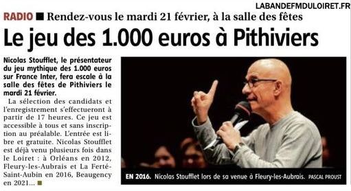Le jeu des 1000 euros arrive à Pithivierd