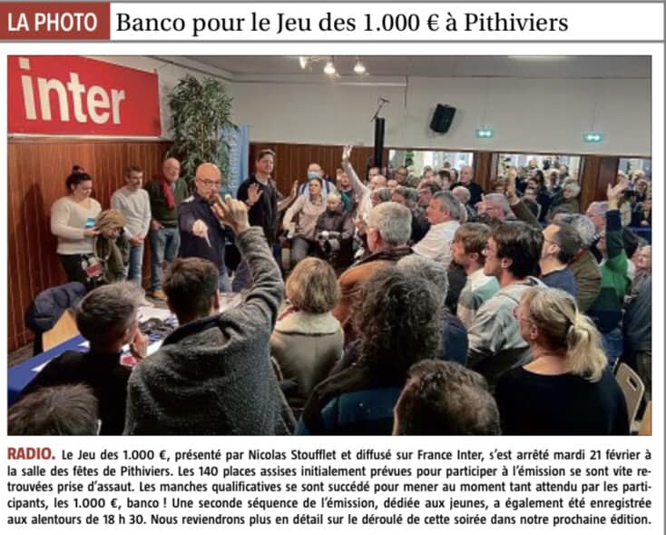 le jeu des 1000 euros à Pithiviers
