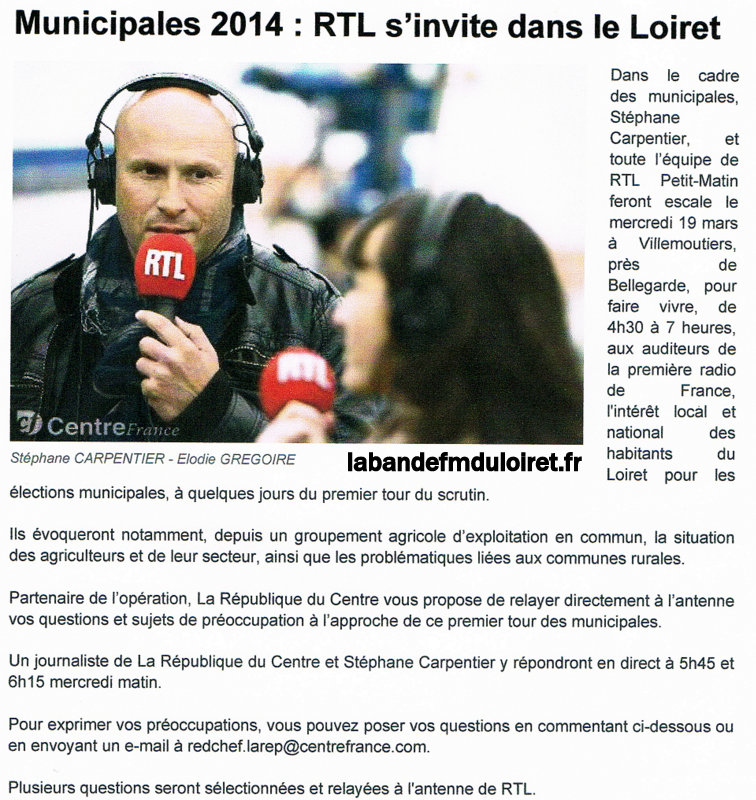 article de presse République du Centre 14 mars 2014
