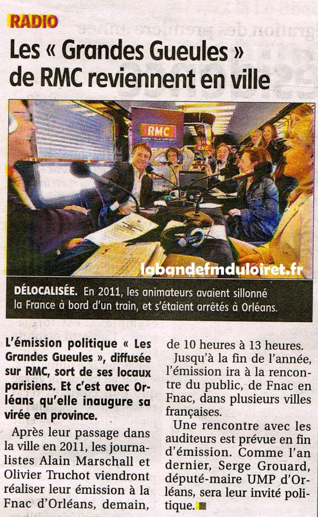 article de presse de La République du centre 27 septembre 2012