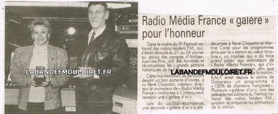 René Chapotot et martine Carel/artcile de presse janv. 1993