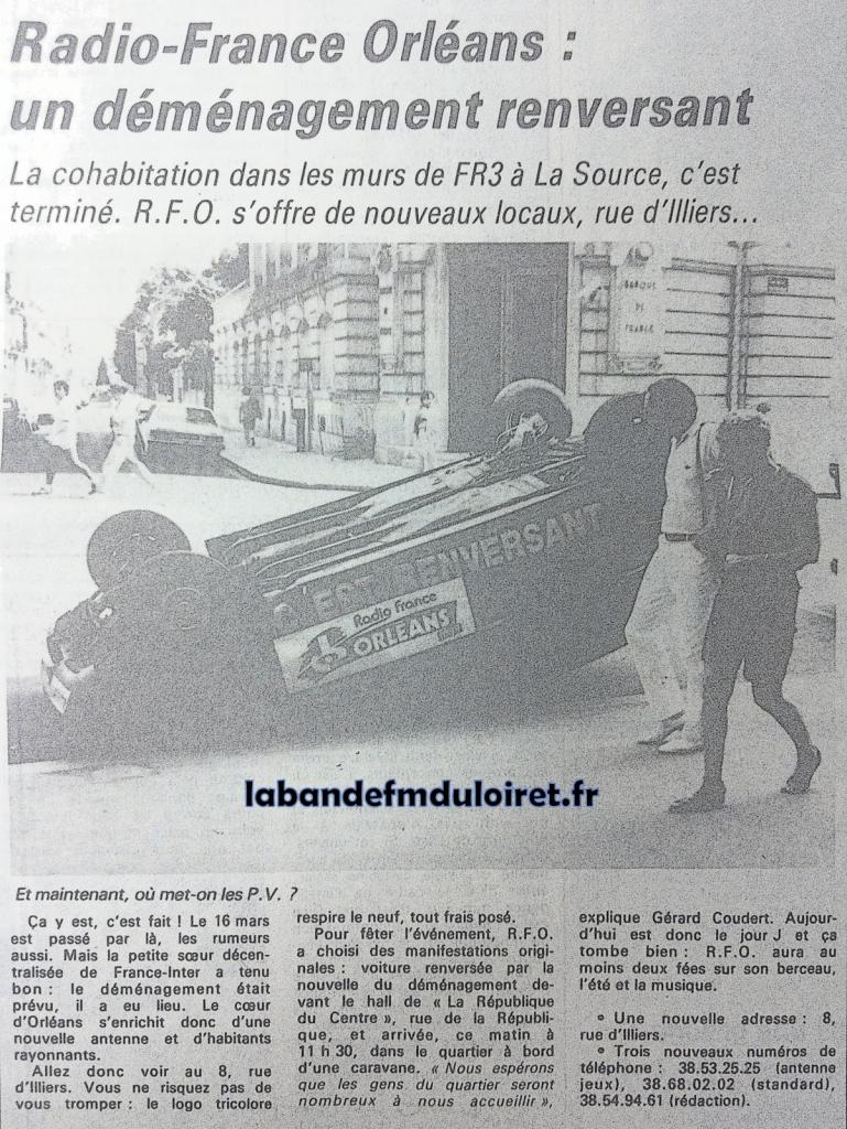 article de presse du 21 juin 1986 sur le déménagement de la station.