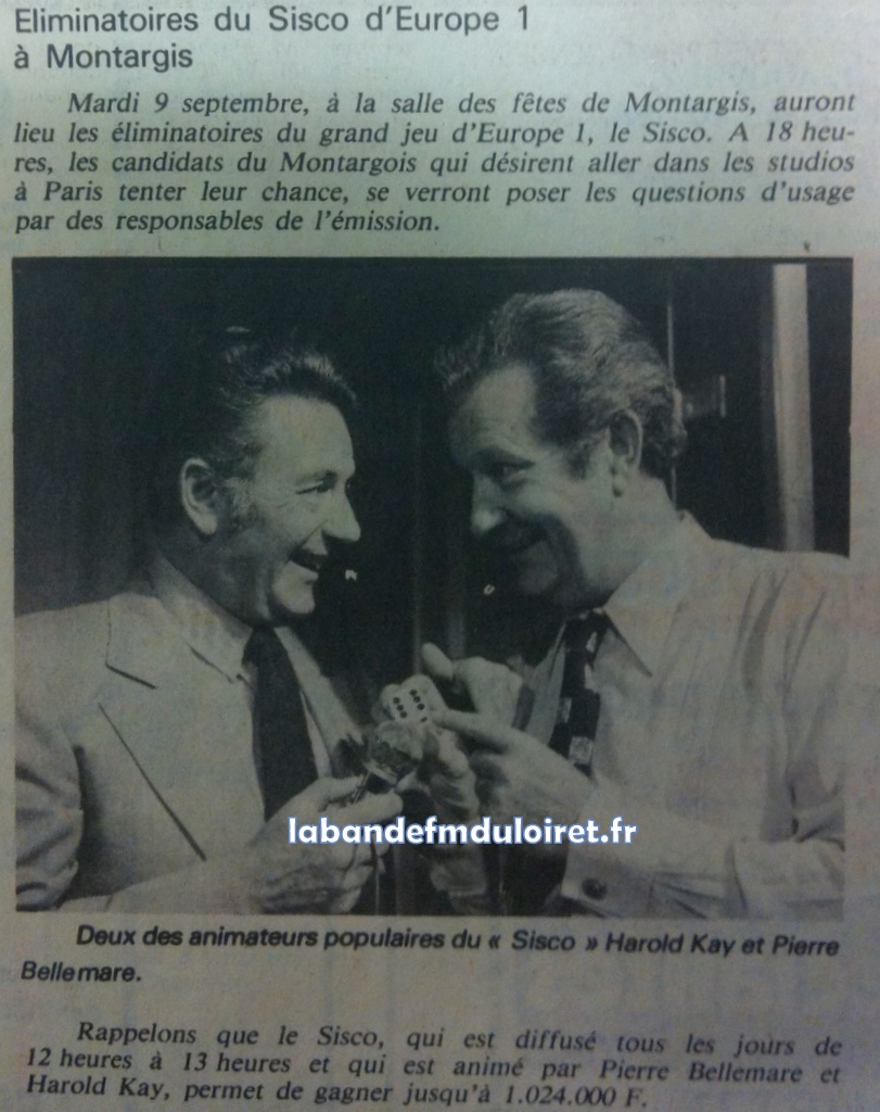 septembre 1980, Montargis reçoit Europe 1 pour son jeu 'le Sisco'