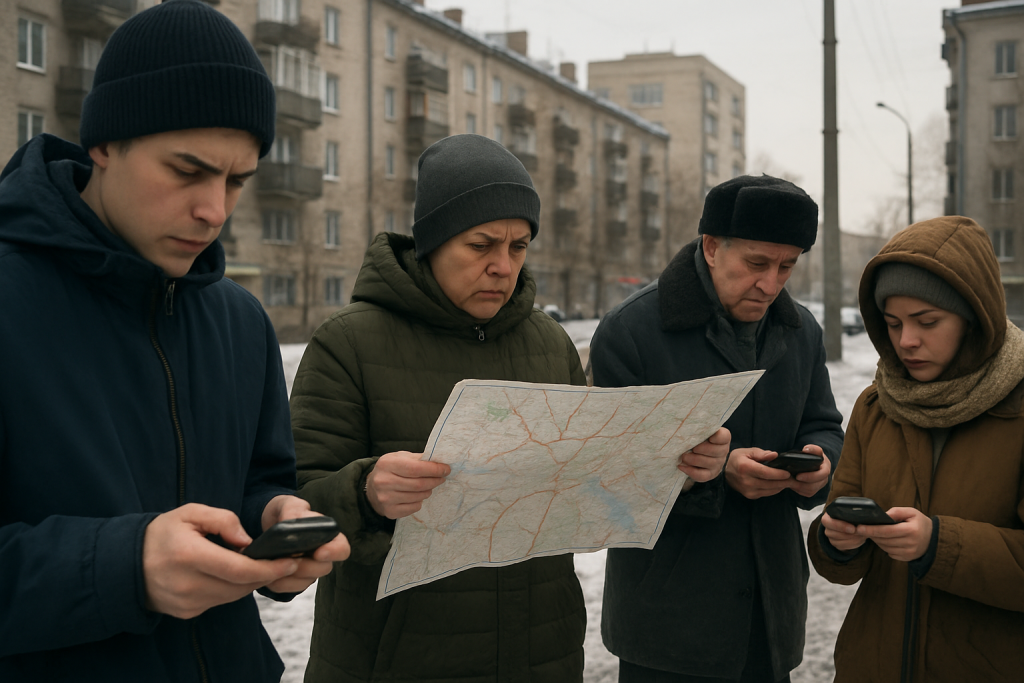 en russie, les coupures d'internet mobile poussent la population à redécouvrir l'utilisation des pagers et des cartes papier pour rester connectés et informés.