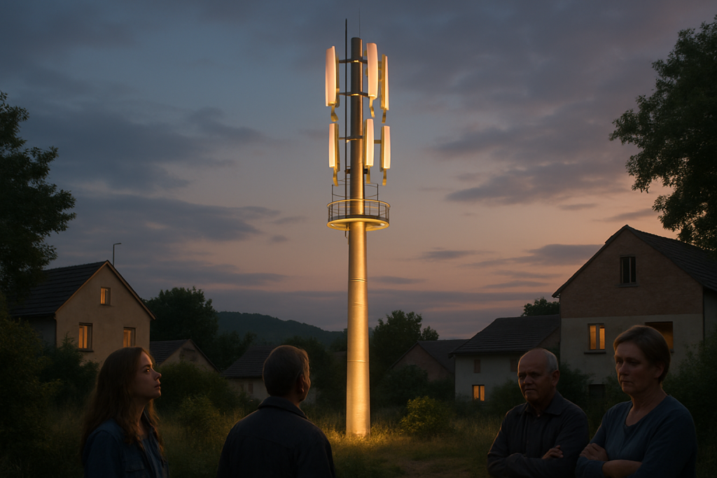 découvrez comment un nouveau pylône vise à éclairer la zone blanche, suscitant à la fois espoir technologique et inquiétudes chez les riverains.