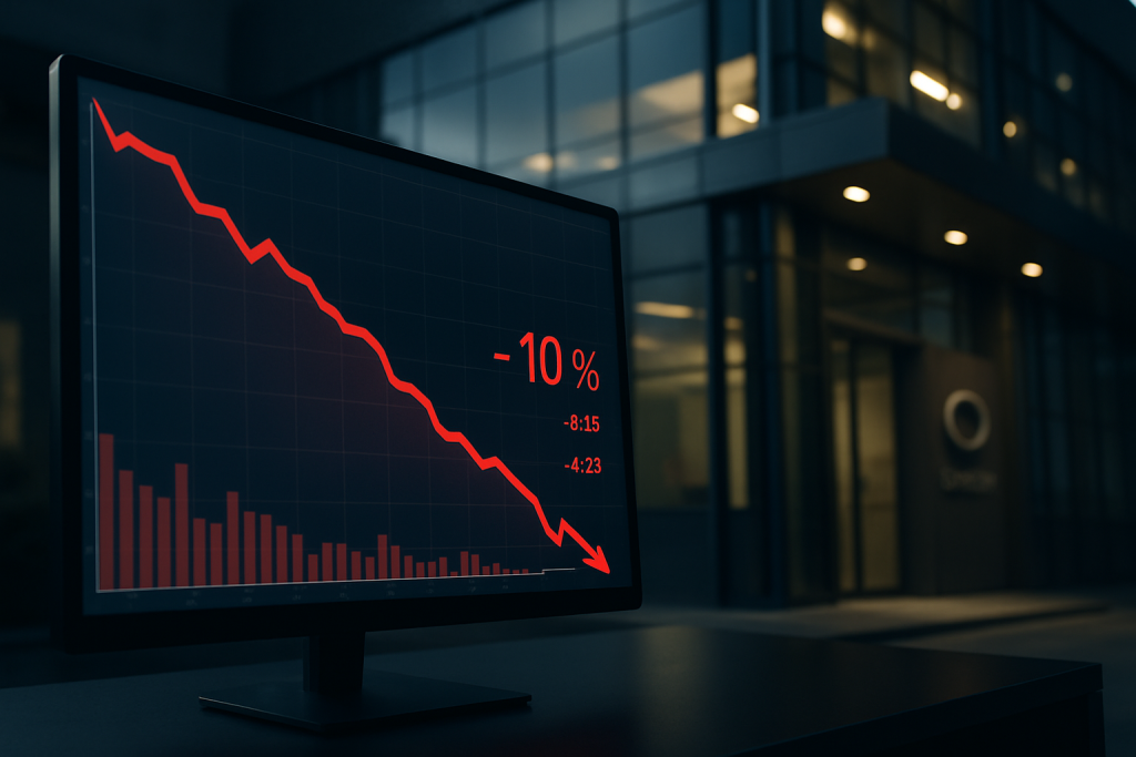 super micro chute de 10% suite à la perte d'un contrat majeur de 1,4 milliard de dollars avec oracle, impactant significativement ses perspectives commerciales.